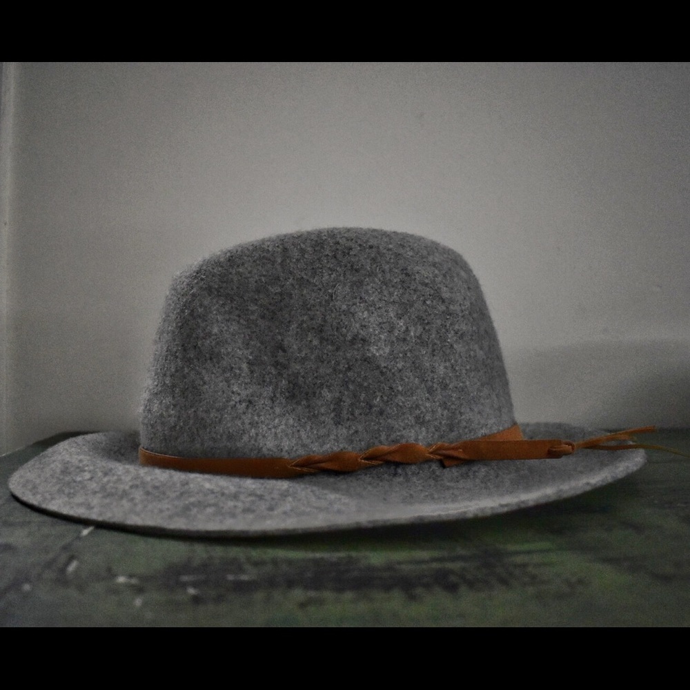 Grey Floppy Bohemian Wool Hat